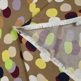 Viscose twill printed pea Taupe background