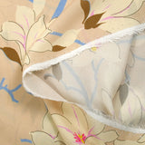 Crêpe viscose imprimé fleurs du Sahara fond beige
