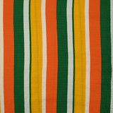 Viscose gaufrée imprimée rayée jaune, orange et vert