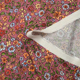 Crêpe viscose imprimé envolée florale fond cassis glacé