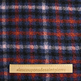 100% Laine sherpa à carreaux Anouk fond marine