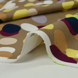 Viscose twill printed pea Taupe background