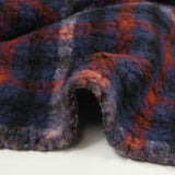 100% Laine sherpa à carreaux Anouk fond marine