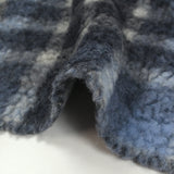 100% Laine sherpa à carreaux Jeanne fond bleu ciel