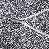 Satin de soie imprimé nuit étoilée fond bleu nuit