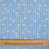 Chambray Rayed Polyester Printed Butterfly Ciel Fond
