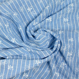 Chambray Rayed Polyester Printed Butterfly Ciel Fond