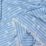 Chambray Rayed Polyester Printed Butterfly Ciel Fond