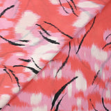 Crêpe de chine 100% soie imprimé rêverie corail et rose