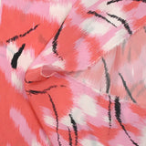 Crêpe de chine 100% soie imprimé rêverie corail et rose