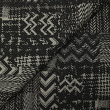 Maille Milano polyviscose chevrons patchwork gris fond noir
