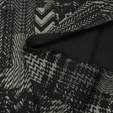 Maille Milano polyviscose chevrons patchwork gris fond noir