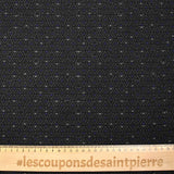 Maille Milano polyviscose triangle gris et indigo fond noir