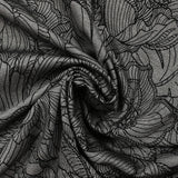 Maille Milano polyviscose floraison fond noir
