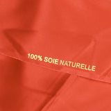Satin de soie 100% orange corail