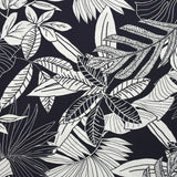 Viscose imprimée nature en négatif fond bleu nuit