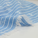Chambray Rayed Polyester Printed Butterfly Ciel Fond