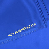 100% electric blue silk satin
