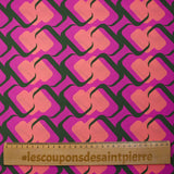 Crêpe polyester imprimé seventies fond violet