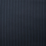 Molleton de coton french terry doux imprimé lettres et rayures fond marine