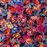 Crépon viscose lurex Love color fond marine