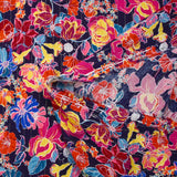 Crépon viscose lurex Love color fond marine