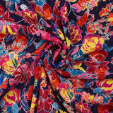 Crépon viscose lurex Love color fond marine