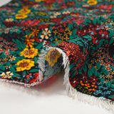 Microfibre imprimée polyester fleurs Sophie fond noir