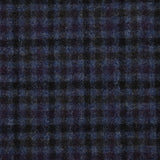 Flanelle de laine mélangée à carreaux fond marine