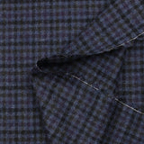 Flanelle de laine mélangée à carreaux fond marine