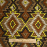 Laine mélangée fantaisie aztèque marron et jaune fluo
