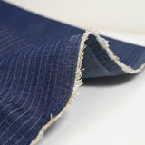 Fine cotton jeans with navy stripe background