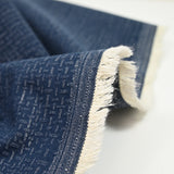 Navy mesh cotton and silk jeans