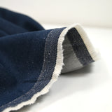Raw blue cotton and silk jeans