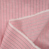 Coton fin tissé-teint rayé 10mm fond rose
