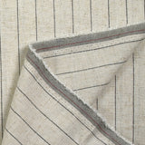 Polyviscose et lin rayé Maud fond écru