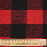 Lainage polyester à carreaux rouge et noir