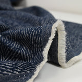 Anaïs navy cotton and silk jacquard jeans