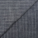 Polyviscose et lin rayé Maud fond bleu nuit