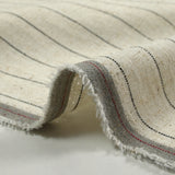 Polyviscose et lin rayé Maud fond écru