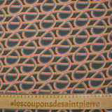 Viscose imprimée tourbillon arc-en-ciel fond gris