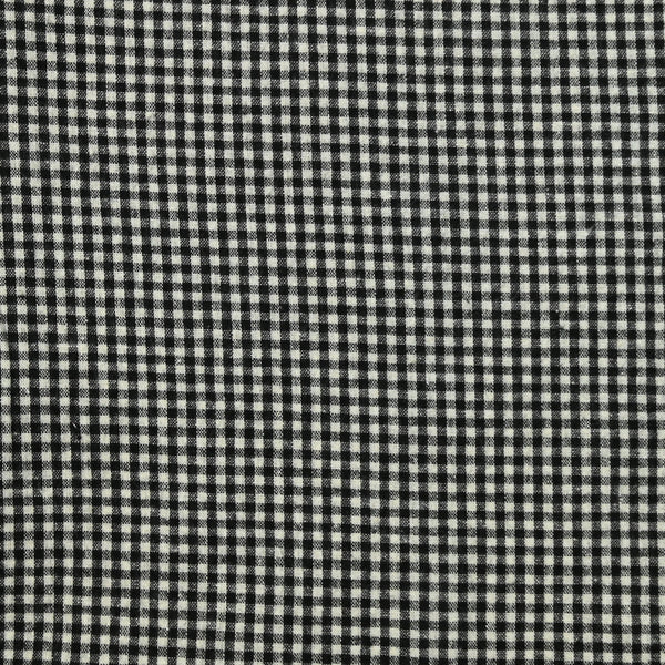 Polycoton Vichy 3 mm noir et blanc envers brossé