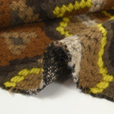 Laine mélangée fantaisie aztèque marron et jaune fluo