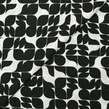 Viscose printed Bauhaus black on white background