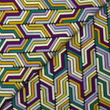 Viscose imprimée géométrie anis, violet et canard