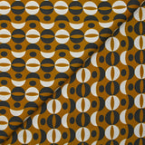 Retro printed viscose with caramel background