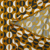 Retro printed viscose with caramel background