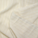 Crépon viscose rayé lurex doré fond blanc cassé
