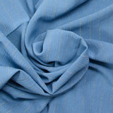 Crépon viscose rayé lurex doré fond bleu