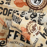 Polycoton imprimé café fond beige